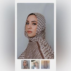 Vela Kuffiyeh Hijab/Scarf in Brown- MINI
